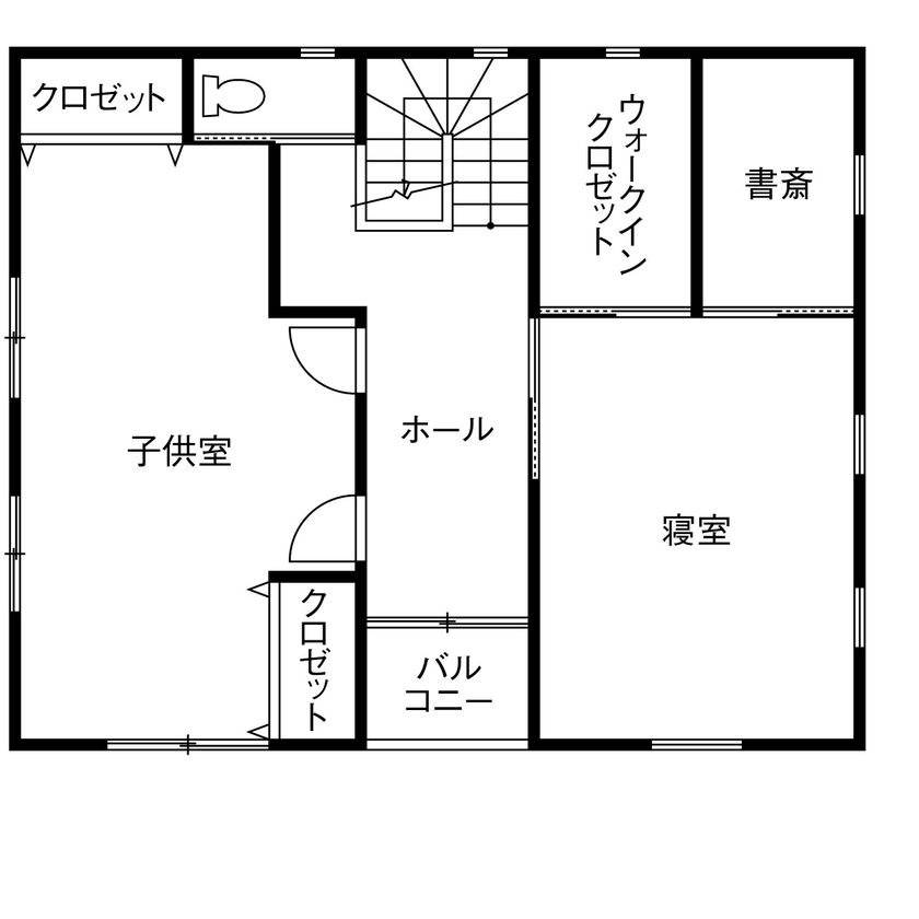 Inoue・Giken 井上技建 【木の家×ブランコ】「この予算では絶対ムリだろうなあ」からの･･･サプライズな結末！【間取図掲載】の間取り図（4LDK+書斎）2階