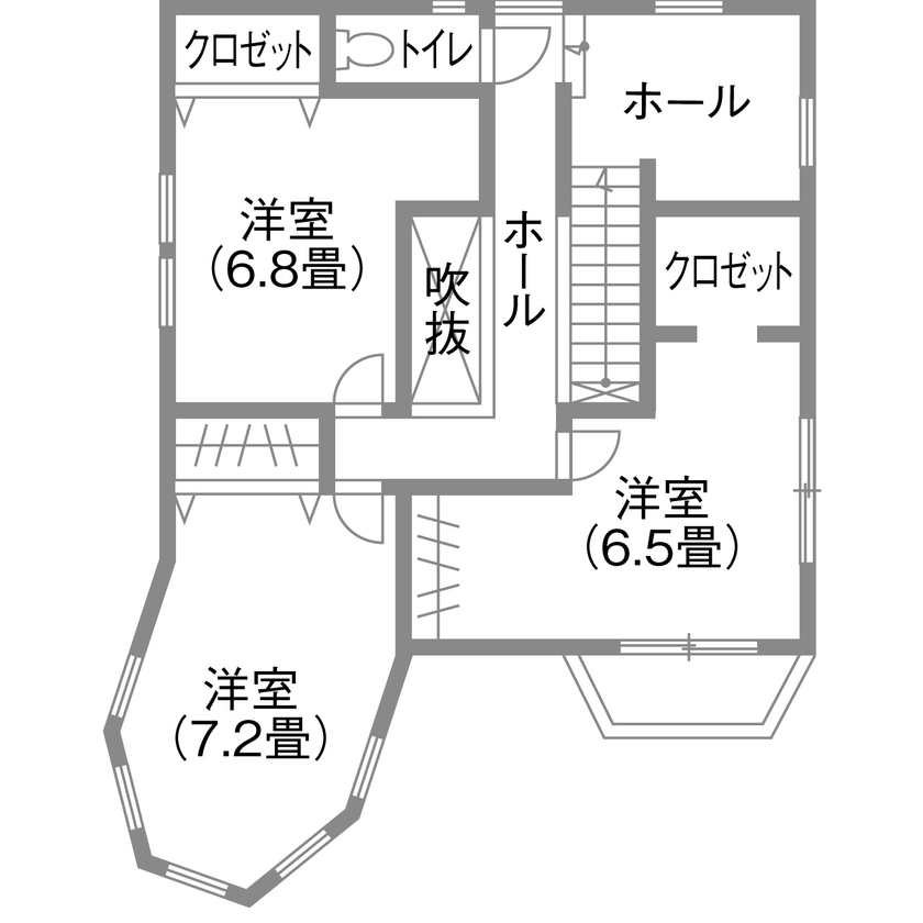 Inoue・Giken 井上技建 こんな家に住みたかったを実現！「今度お城へ遊びに行っていい？」と、友人たちも魅了する、おとぎの世界の間取り図（4LDK）2階