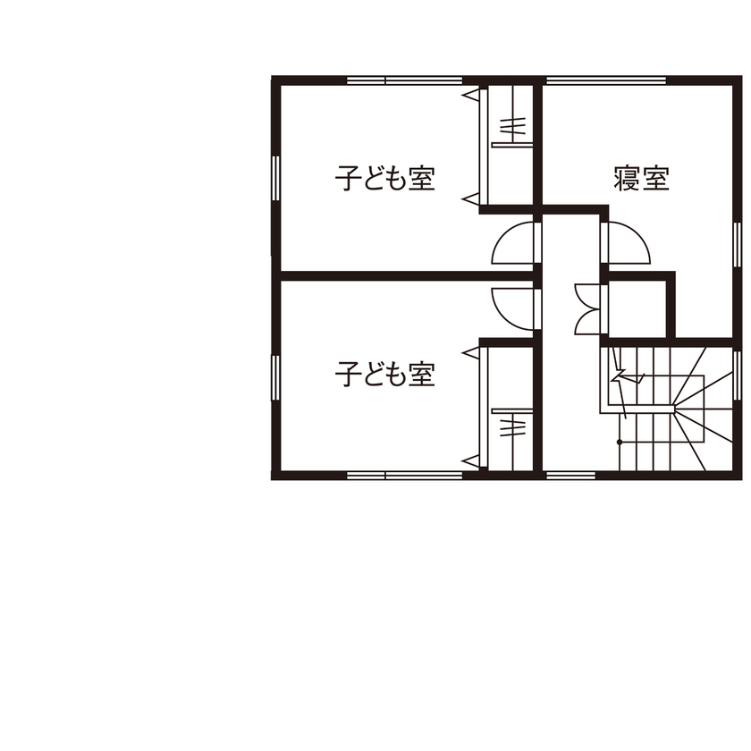 マルイチ 【滋賀県｜間取り有】グリーンの外壁が印象的。家事動線にこだわった家族4人が快適に暮らせる住まいの間取り図（4LDK）2階
