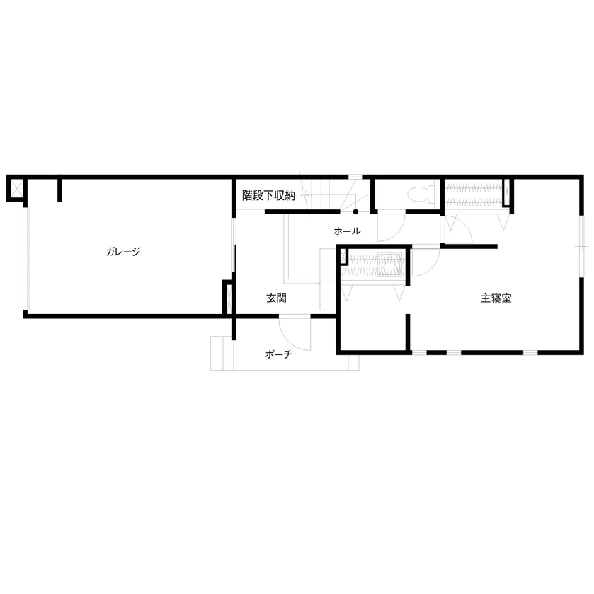 クレバリーホーム 「好き」に囲まれて暮らせる幸せ。20代で実現したこだわり満載のガレージハウスの間取り図（1LDK+ガレージ）1階