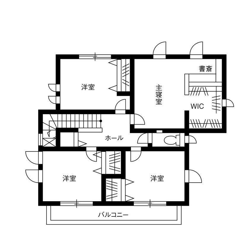 クレバリーホーム 憧れの南欧テイストに包まれながら、毎日の暮らしを心から楽しめる住まいの間取り図（5K以上）2階