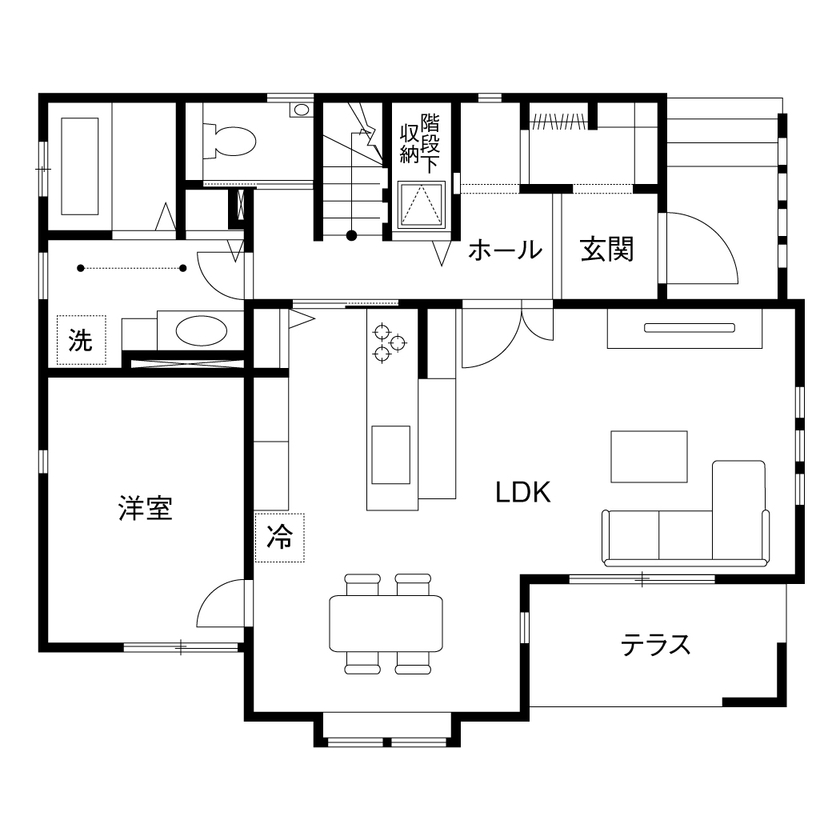 クレバリーホーム 家族団らんも一人のときも幸せ時間を満喫できる、音楽室のある住まいの間取り図（5K以上）1階