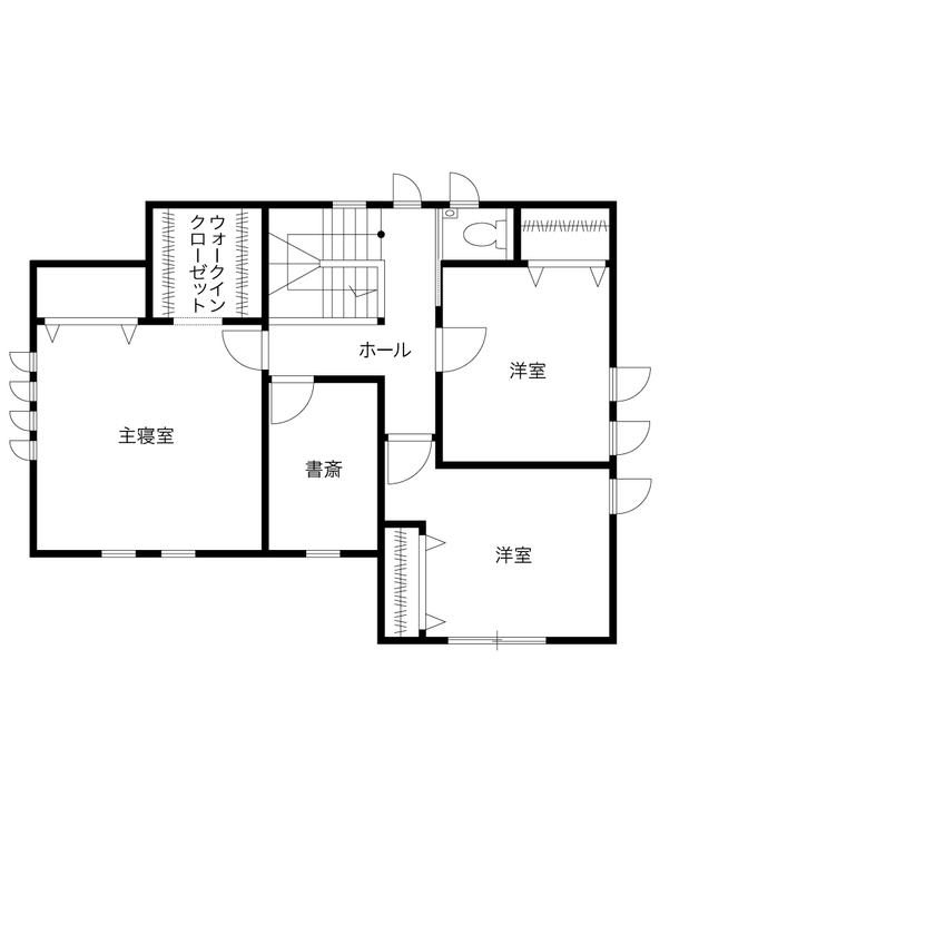 クレバリーホーム 時間のゆとりをうむ「家事ラク」な家で、家族団らんも趣味も満喫の間取り図（5K以上）2階