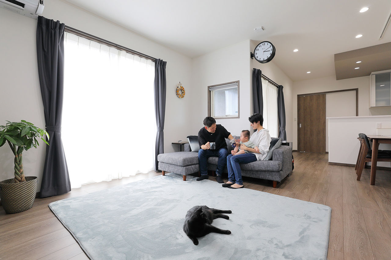 クレバリーホーム 時間のゆとりをうむ「家事ラク」な家で、家族団らんも趣味も満喫の建築実例画像1