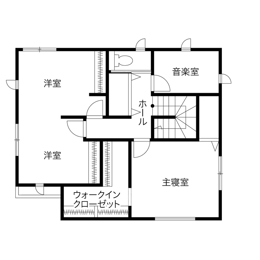クレバリーホーム 家族が自然に集まる「センターリビング」の家の間取り図（4LDK）2階