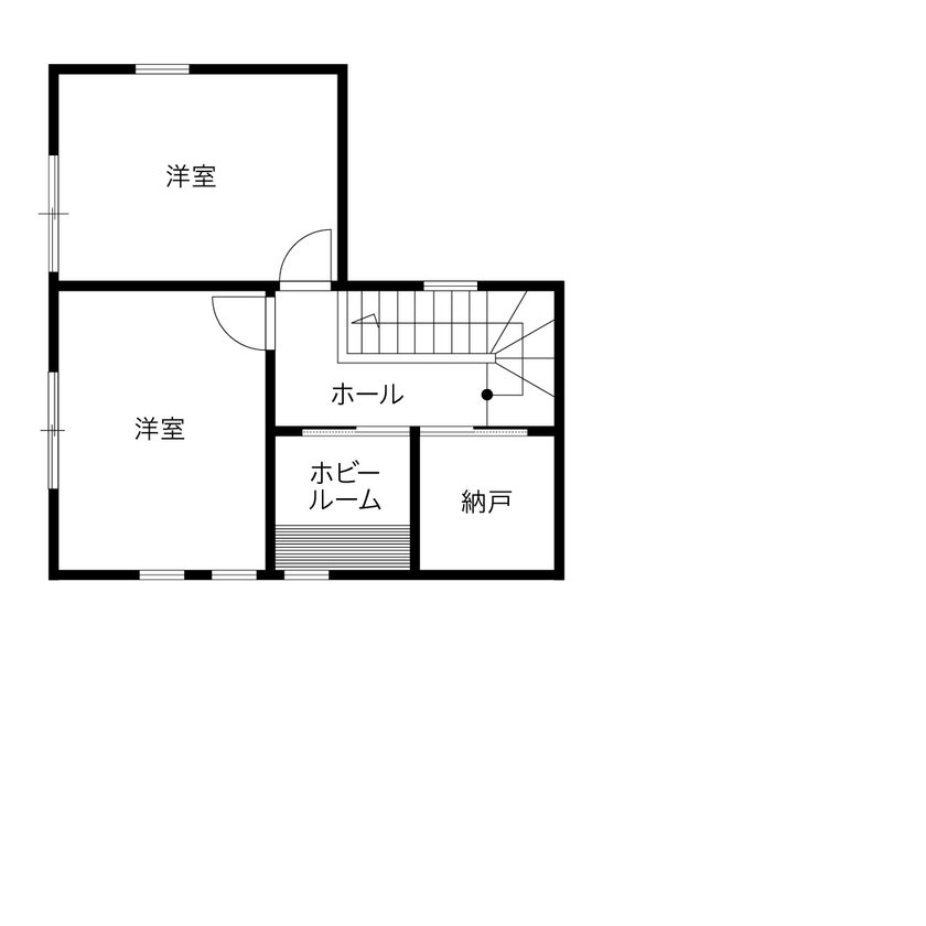 クレバリーホーム 外観もインテリアも、細部まで二人の感性を反映させたこだわりの住まいの間取り図（4LDK）2階