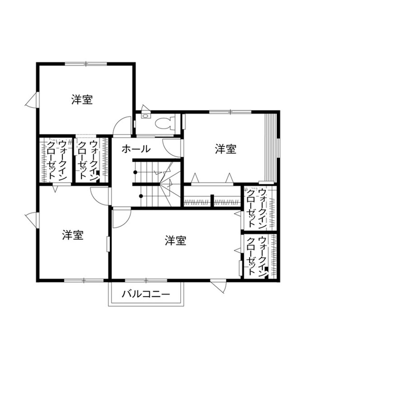 クレバリーホーム 【2500万円～2999万円／収納充実／ドッグルーム／間取図有】4世代の家族と３匹の愛犬が快適に暮らせる家の間取り図（5K以上）2階