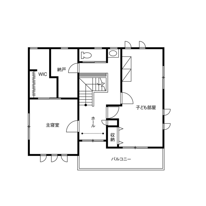 クレバリーホーム 【3000～3499万円／スクラッチブリックタイル／間取図有】上質な住まいで心地よい毎日を楽しむ家の間取り図（3LDK）2階