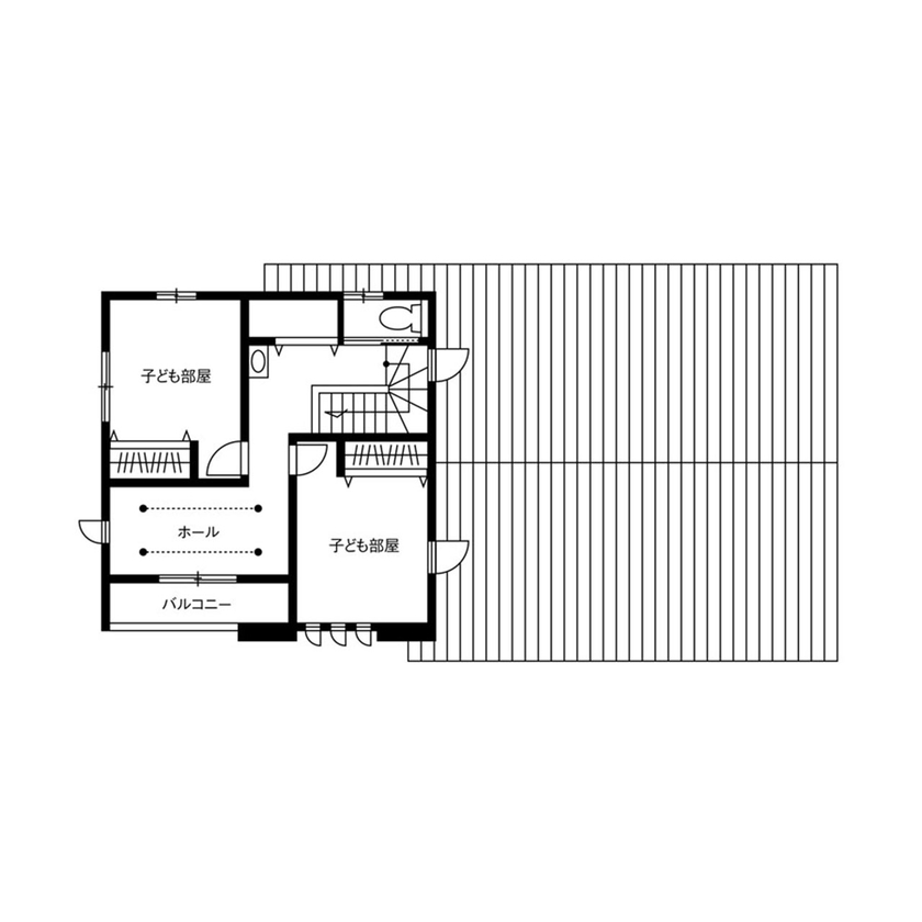 クレバリーホーム 【2000万円～2499万円／充実収納／家事がラク／間取図有】平屋の良さを採り入れた子育てしやすい2階建ての間取り図（3LDK）2階