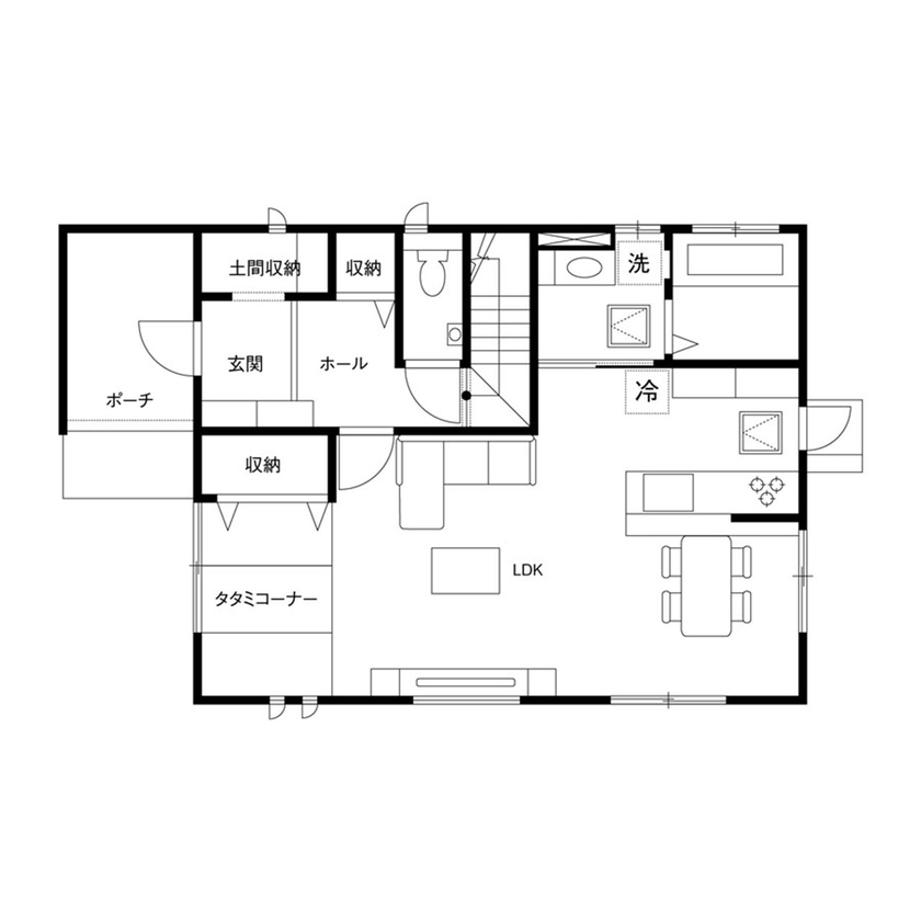 クレバリーホーム 【1500万円～1999万円／高気密・高断熱／家事がラク／間取図有】20代で叶えた、のびのび子育てできる住まいの間取り図（4LDK）1階