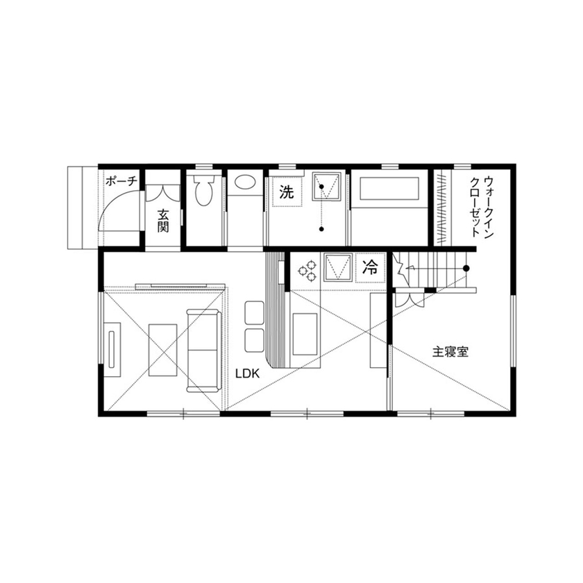 クレバリーホーム 【1500万円以下 ／吹き抜け／収納充実／間取図有】「好き」を集めた家で、自分のペースを大切にする暮らしの間取り図（1LDK）1階