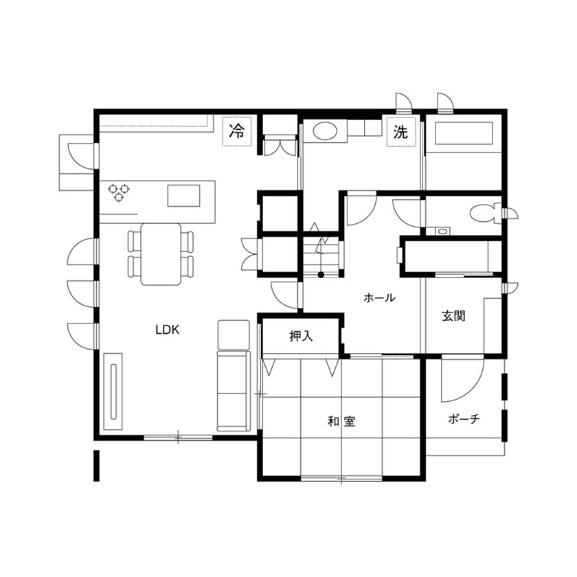 クレバリーホーム 【2500万円～2999万円／共働き世帯／間取図有】家事も子育ても、ふたりで取り組める工夫満載の住まいの間取り図（4LDK）1階