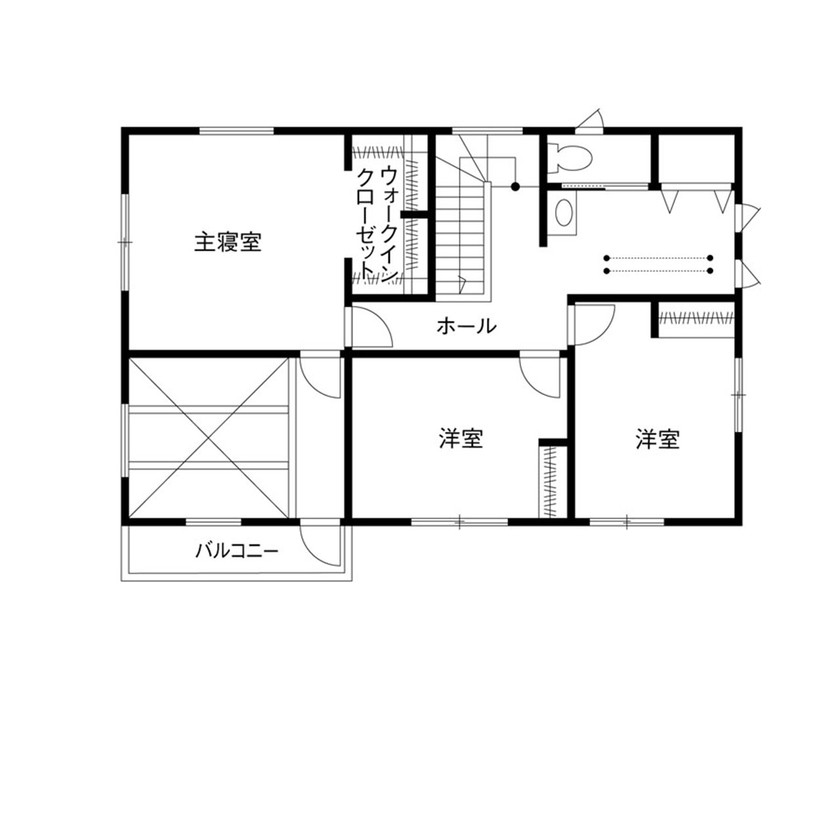 クレバリーホーム 【2500万円～2999万円／吹き抜け／高気密・高断熱／間取図有】愛犬との暮らしや趣味の時間も大切にした家の間取り図（4LDK）2階