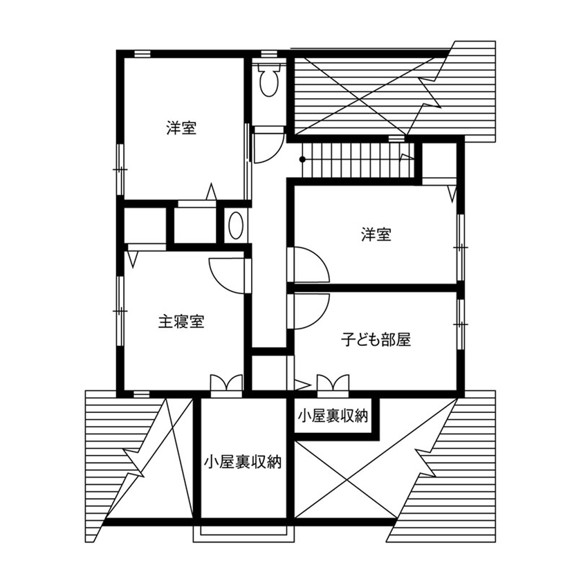 クレバリーホーム 【2500万円～2999万円／家事動線／収納充実／間取図有】共働き＆子育て世代が建てた、南欧テイストの住まいの間取り図（5K以上）2階
