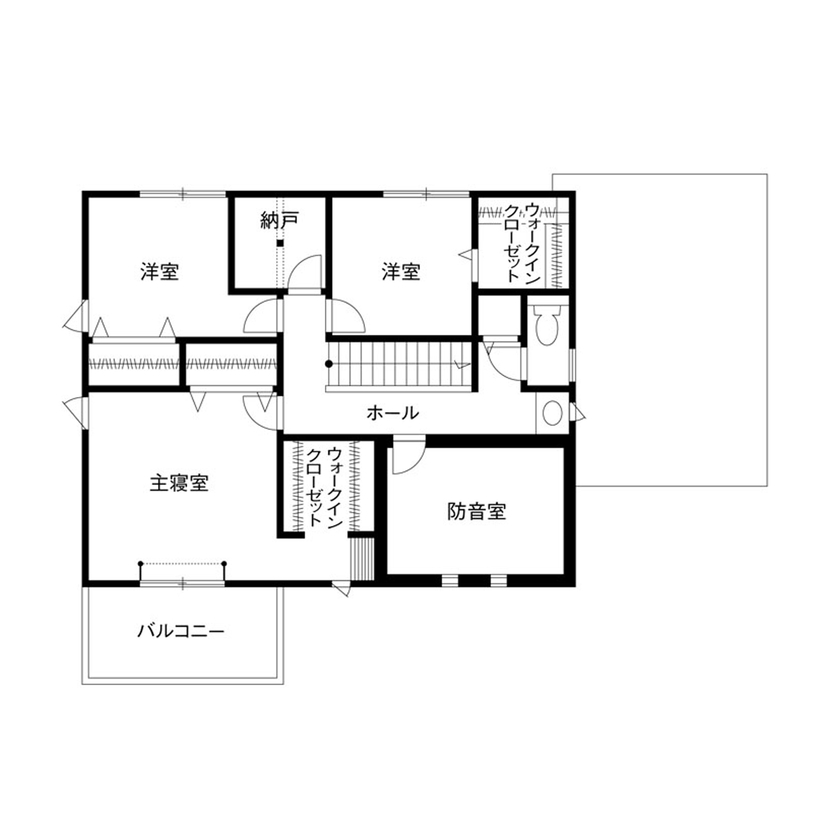 クレバリーホーム 【3000万円～3499万円／ガレージ／防音室／間取図有】家事の効率化で時短を実現！夫婦で趣味を楽しむ家の間取り図（4LDK）2階