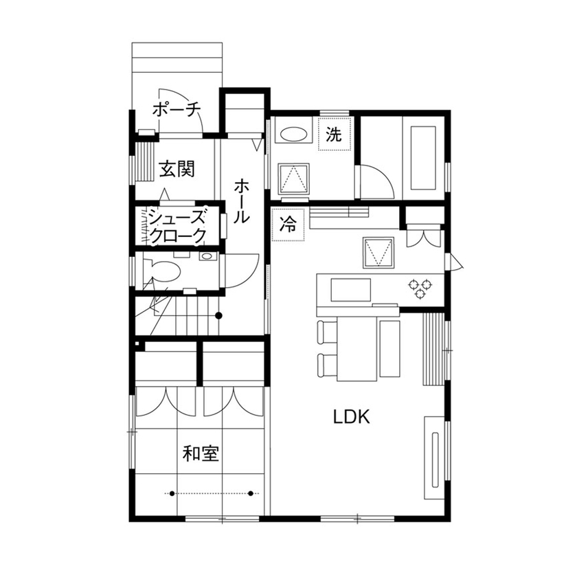 クレバリーホーム 【2000万円～2499万円／カフェスタイル／間取図有】お洒落なデザインと効率的な動線で共働きの毎日を豊かにの間取り図（4LDK）1階