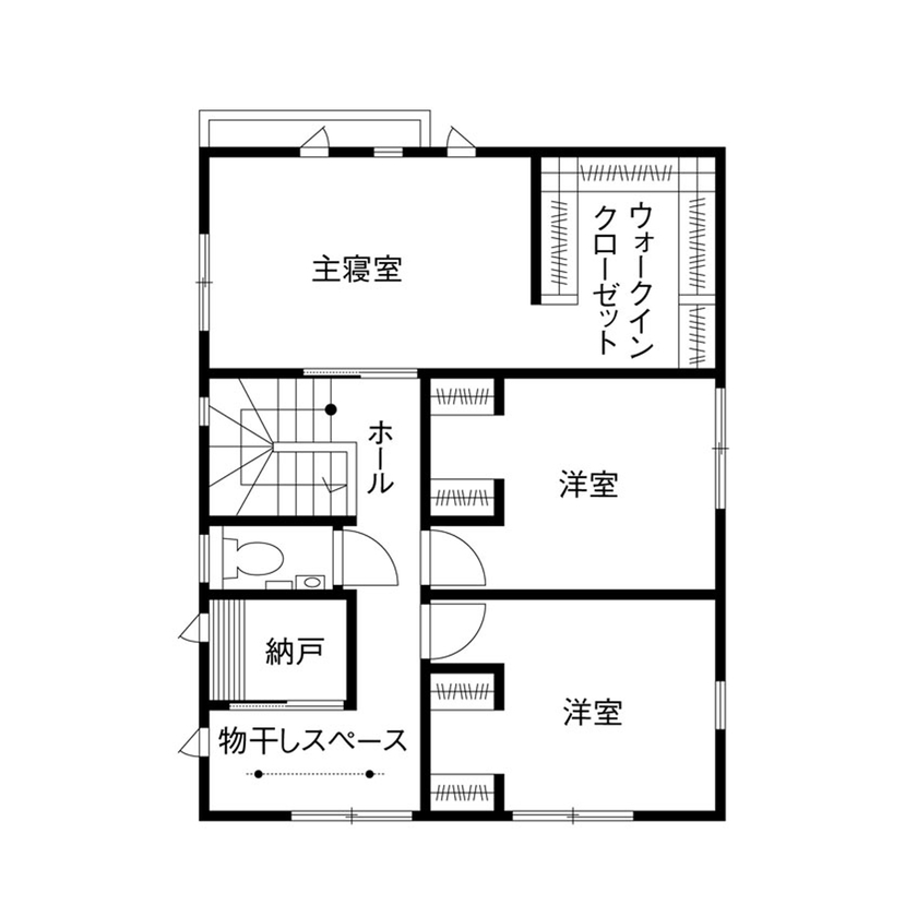 クレバリーホーム 【2000万円～2499万円／カフェスタイル／間取図有】お洒落なデザインと効率的な動線で共働きの毎日を豊かにの間取り図（4LDK）2階