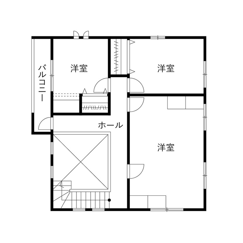 クレバリーホーム 【2000万円～2499万円／吹抜／家事動線／間取図有】家事の効率化で家族時間を増やし、お洒落な空間を楽しむの間取り図（4LDK）2階