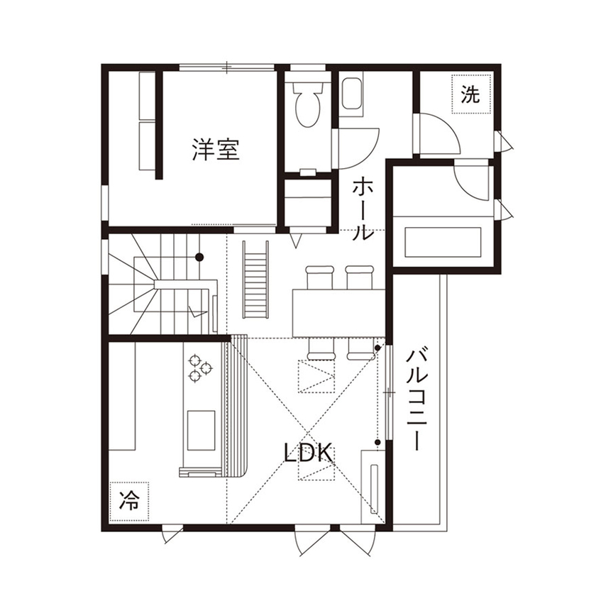 クレバリーホーム 【2000万円～2499万円／狭小／防音室／間取図】敷地21.7坪に2つのレッスン室。音楽家夫妻の夢が詰まった家の間取り図（2LDK）2階