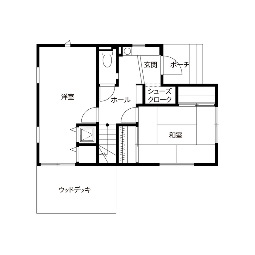クレバリーホーム 【2000万円～2499万円／2階リビング／間取図有】デザインテーマはヨーロッパ。暮らしやすい機能性も魅力の間取り図（3LDK＋小屋裏）1階