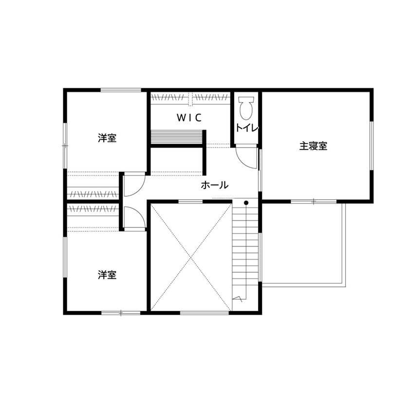 クレバリーホーム 【2000万円～2499万円／家事動線／間取図有】家族が心地よい距離感で過ごすLDK。平屋のように暮らせる家の間取り図（4LDK）2階