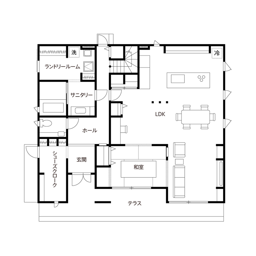 クレバリーホーム 【4000万円～／趣味／間取図有】図書室や書斎など趣味空間も充実。豊かな時間が流れるスマートホームの間取り図（3LDK＋図書室）1階
