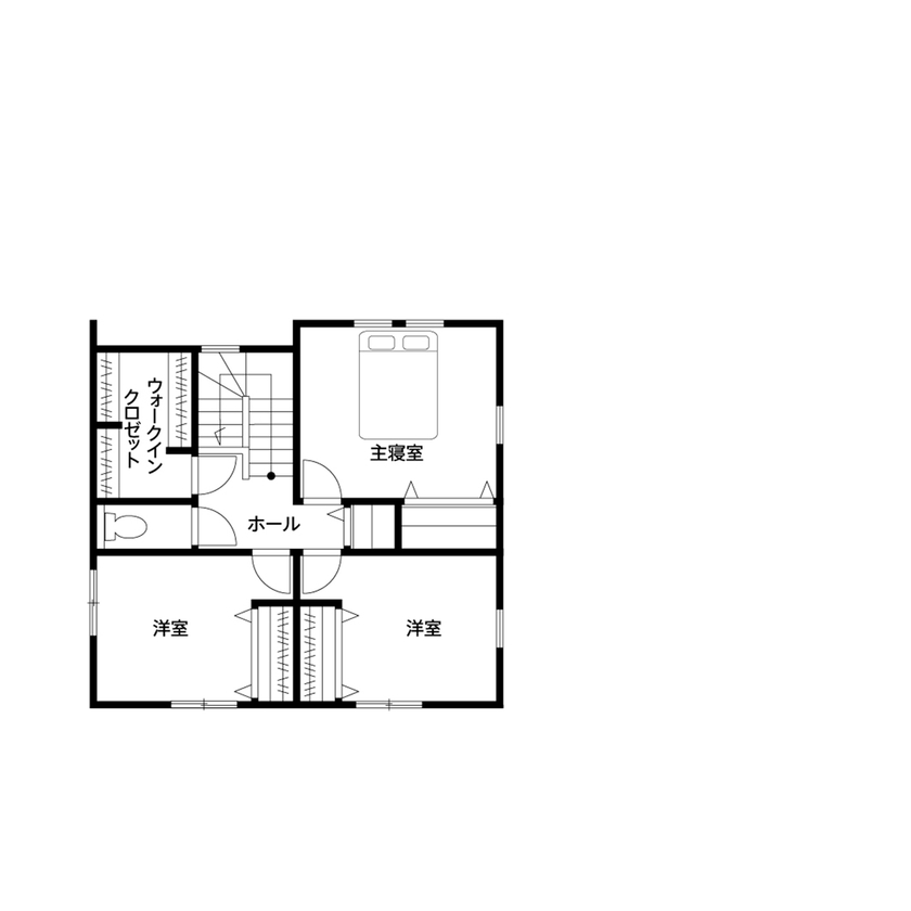 クレバリーホーム 【3000万円～3499万円／アウトドアリビング／間取図有】外壁・テラス・内装とタイルがお洒落に彩る上質な家の間取り図（3LDK＋タタミコーナー）2階