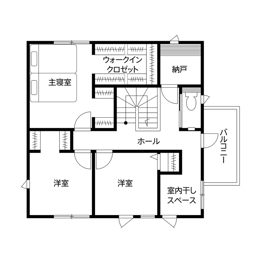 クレバリーホーム 【2500万円～2999万円／収納充実／間取図有】20代で実現！子育てや家事、片付けのしやすさを重視した住まいの間取り図（4LDK＋納戸）2階