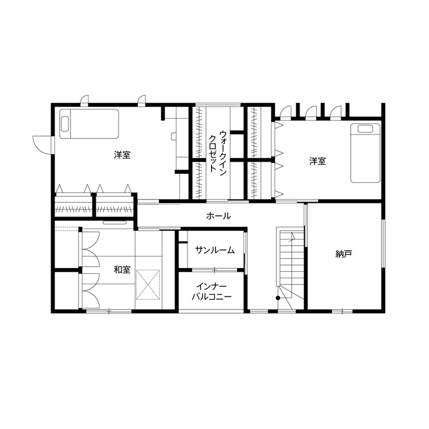 クレバリーホーム 【4000万円～／家事動線／間取図有】建築のプロが選んだ外壁総タイル貼り＆断熱性能。ゆとりと寛ぎ溢れる家の間取り図（3LDK＋タタミコーナー）2階
