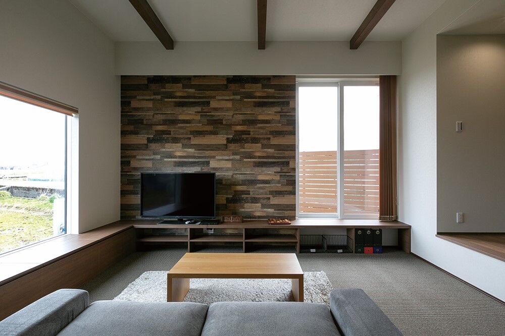 アイワホーム ブルックリンスタイル×40坪のサンクンリビングのある家の建築実例画像4