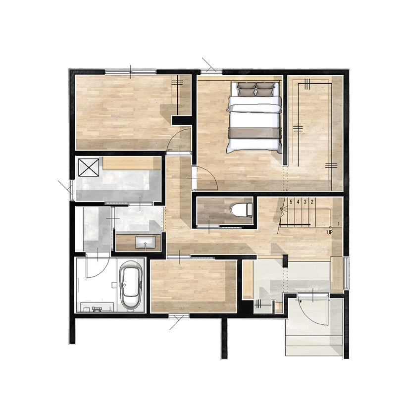 アイワホーム NATURAL VINTAGEの世界観が魅せる、感性と快適性を両立した家づくりの間取り図（3LDK）1階