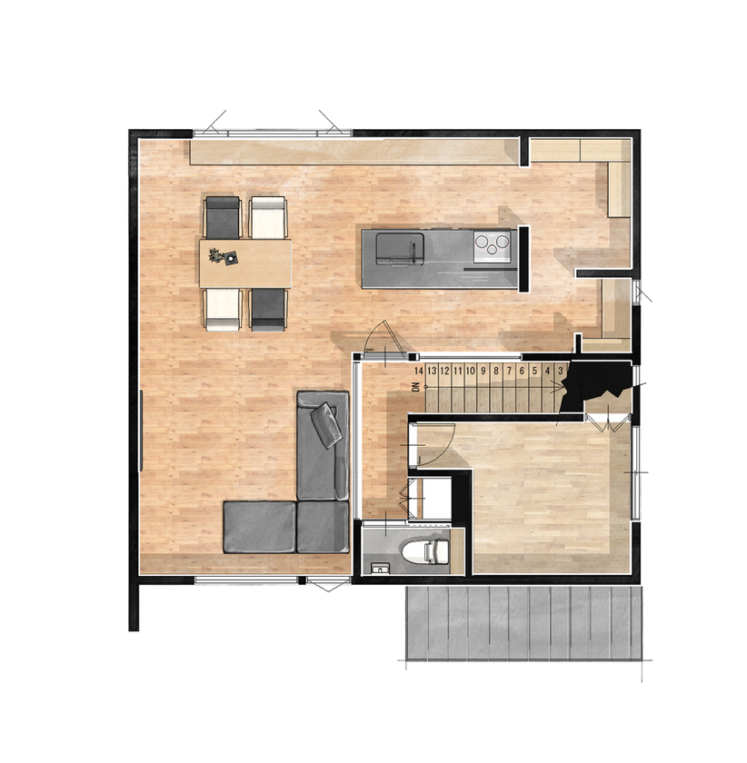 アイワホーム NATURAL VINTAGEの世界観が魅せる、感性と快適性を両立した家づくりの間取り図（3LDK）2階