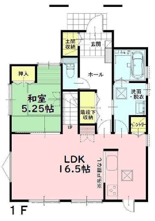 桔梗企画設計 【桶川市/4LDK/31.7坪】ちょっとした工夫で、ラクに豊かに暮らせる住まいの間取り図（4LDK）1階