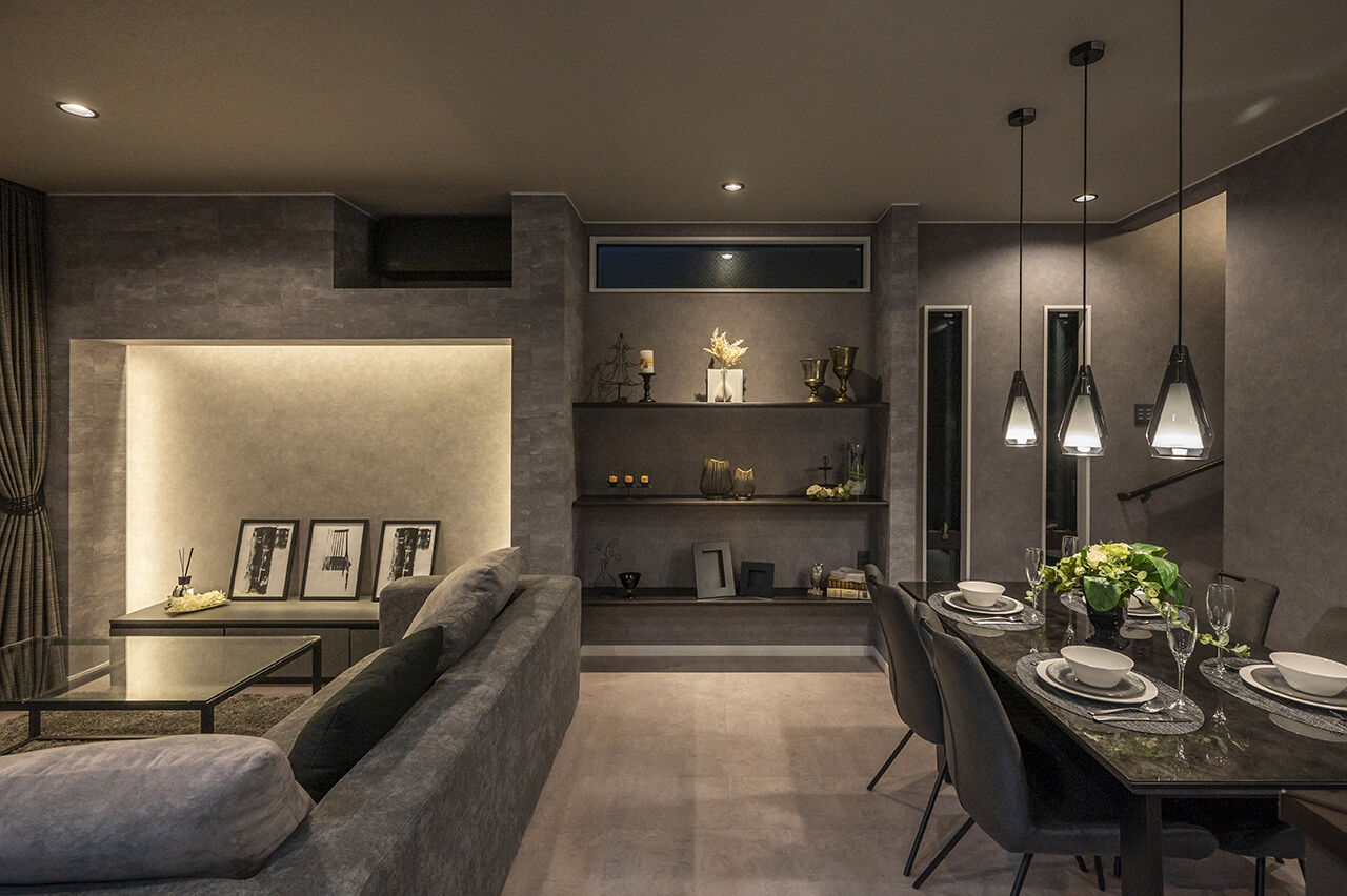 御浜住宅グループ（御浜建設） 枚方市｜2000万円台｜30坪以下｜間取り図｜ライトコートから光がたっぷり。開放感のあるシンプルモダンな家の建築実例画像3