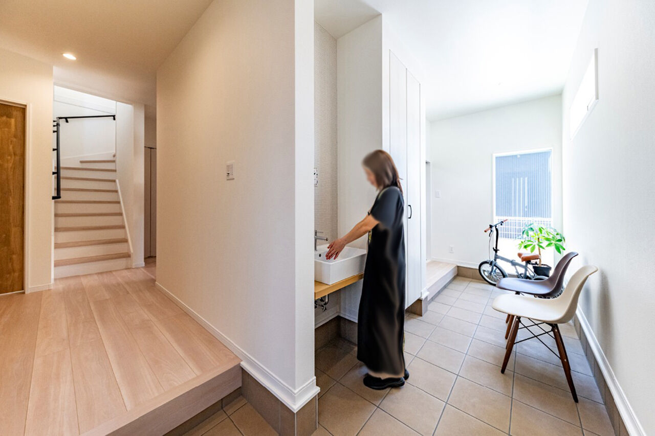 御浜住宅グループ（御浜建設） 枚方市｜2000万円台｜30坪台｜間取り図｜アウトドアリビングが2か所に。2階テラス＆ウッドデッキのある家の建築実例画像6