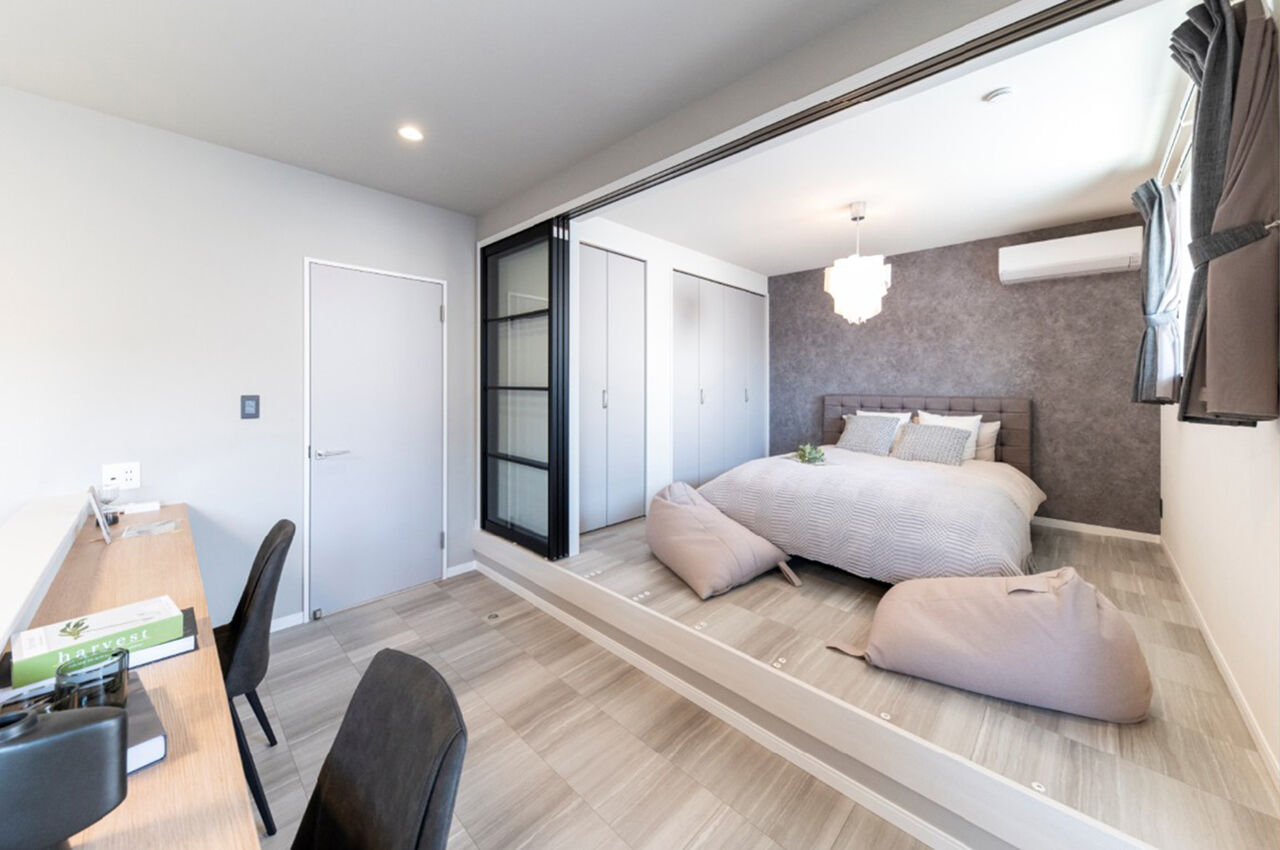 御浜住宅グループ（御浜建設） 枚方市｜2000万円台｜変形地｜間取り図｜隣家に囲まれた旗竿地でも明るく開放感が感じられる家の建築実例画像6