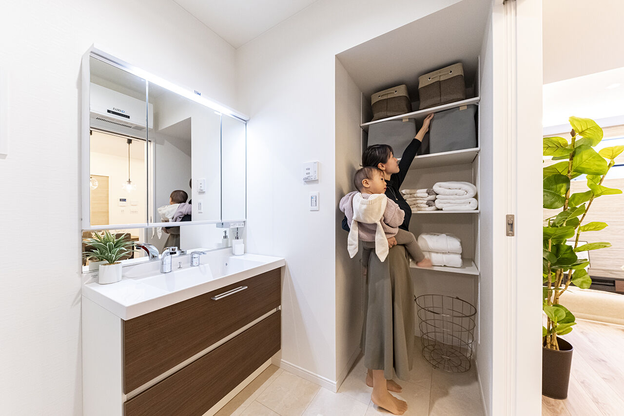 御浜住宅グループ（御浜建設） 枚方市｜2000万円台｜30坪台｜間取り図｜「こもり感」が落ち着くダウンフロアリビングのある家の建築実例画像7