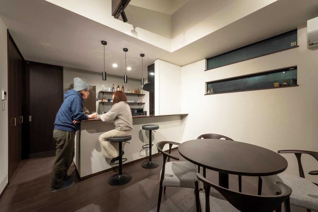 近藤建設 【平屋/2000万円台/30坪台/バリアフリー/間取り図】造作カウンターでお酒を楽しむ。スタイリッシュ外観の家の建築実例画像2