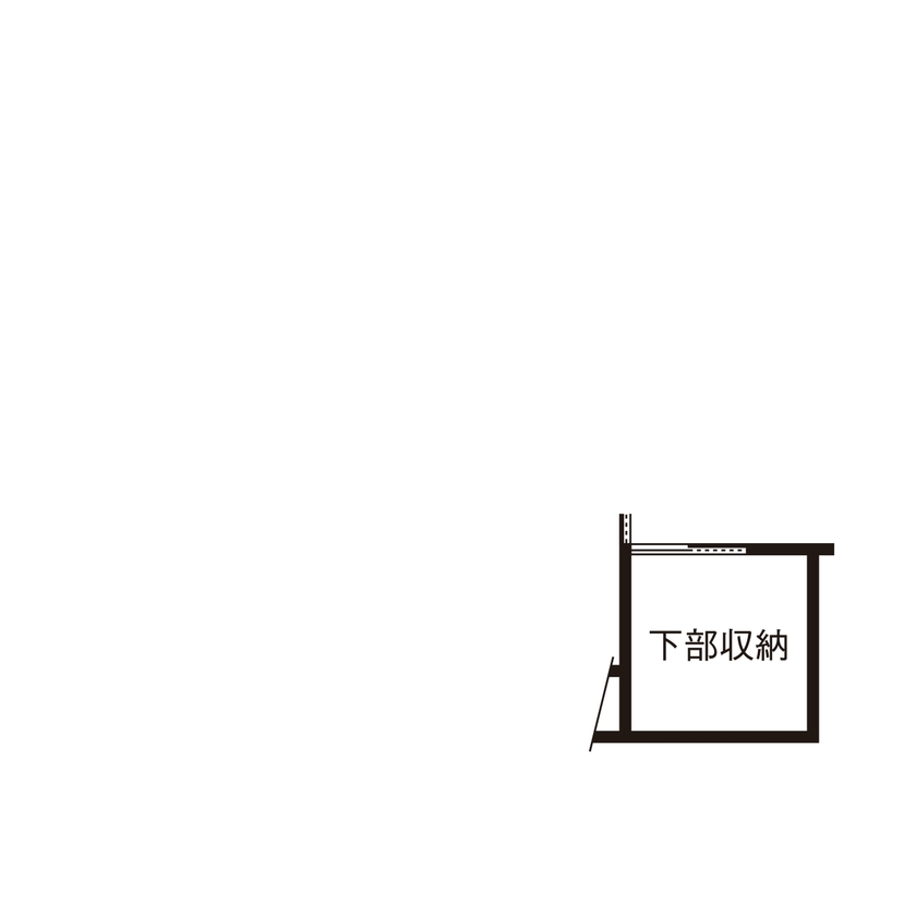 近藤建設 【平屋/2000万円台/30坪/間取り図】建築士の提案に感動。土間玄関と繋がるリビングとスキップフロアの家。の間取り図（3LDK）下部収納
