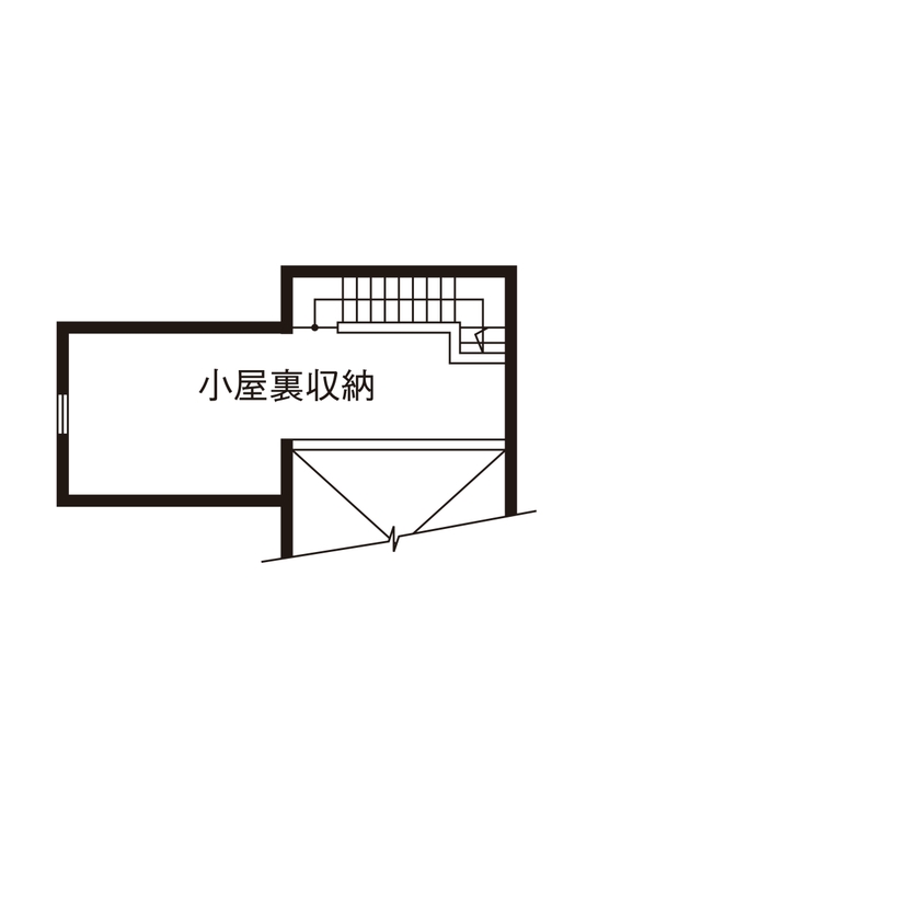 近藤建設 【高気密・高断熱/平屋/2000万円台/30坪/回遊動線/間取り図】回遊動線と、結露がほとんど無い！と感動の家の間取り図（2LDK＋書斎コーナー）小屋裏収納