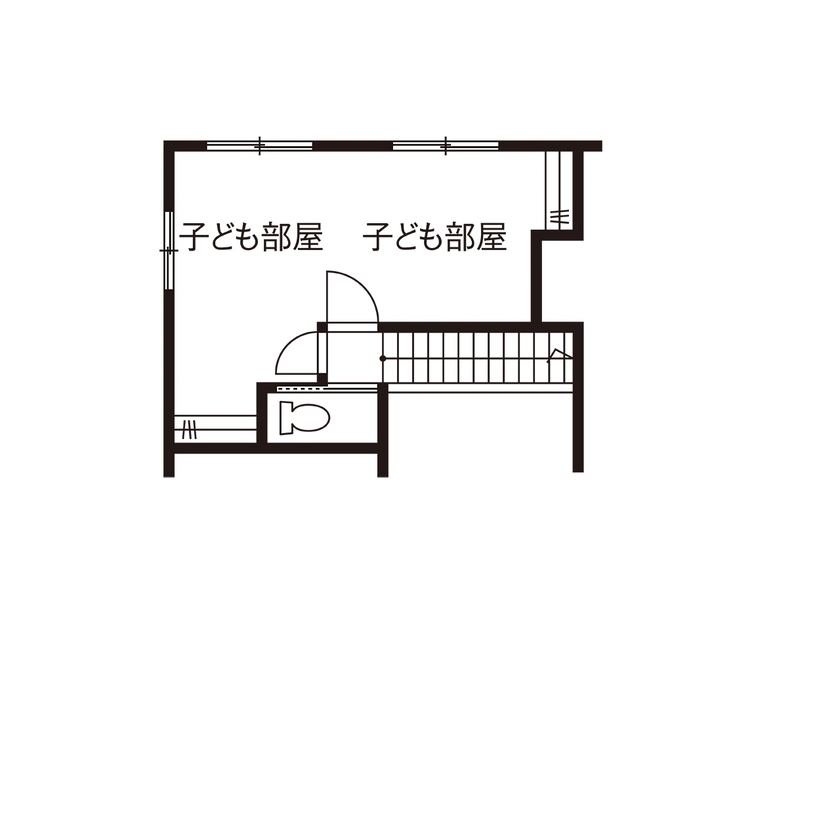 近藤建設 【2000万円台/30坪台/平屋風/間取り図】「今の快適」と「将来の夢」を詰め込んだ、平屋風＆家事ラクの家の間取り図（3LDK）2階