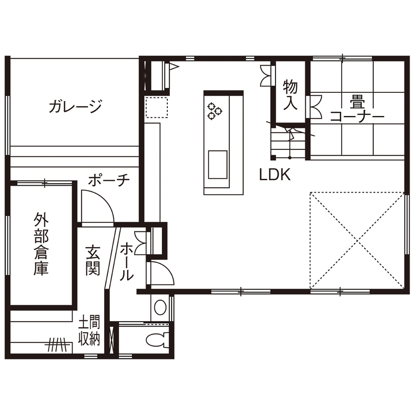 近藤建設 【3000万円台/40坪台/屋上/間取り図】便利な動線や快適な温熱環境に感激。「100点満点！」と大満足の家の間取り図（3LDK）1階