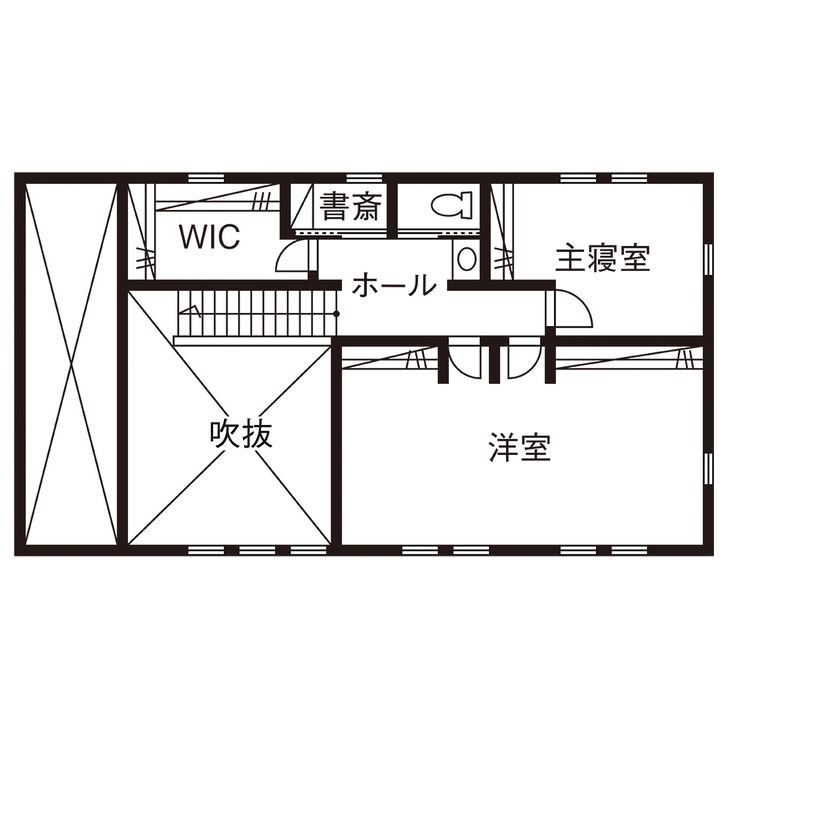 近藤建設 【2000万円台/30坪台/間取り図】高台からの眺望を満喫！「好き」を集めたアメリカンハウスの間取り図（3LDK）2階
