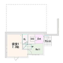 プロネット 【1000万円台/30坪台/間取り図/3階建て/屋上】建築デザイナーと実現したシンプル&モダンでおしゃれな家の間取り図（4LDK）1階