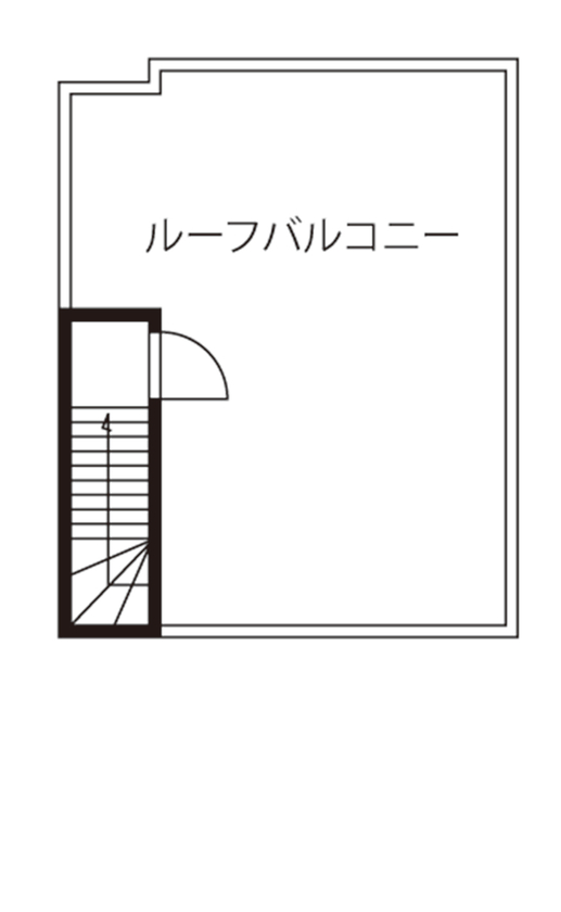 プロネット 【3000万円台/30坪台/間取り図/ビルトインガレージ】最上階リビングと屋上ガーデンでリゾート空間な住まいの間取り図（1LDK+3S）屋上階