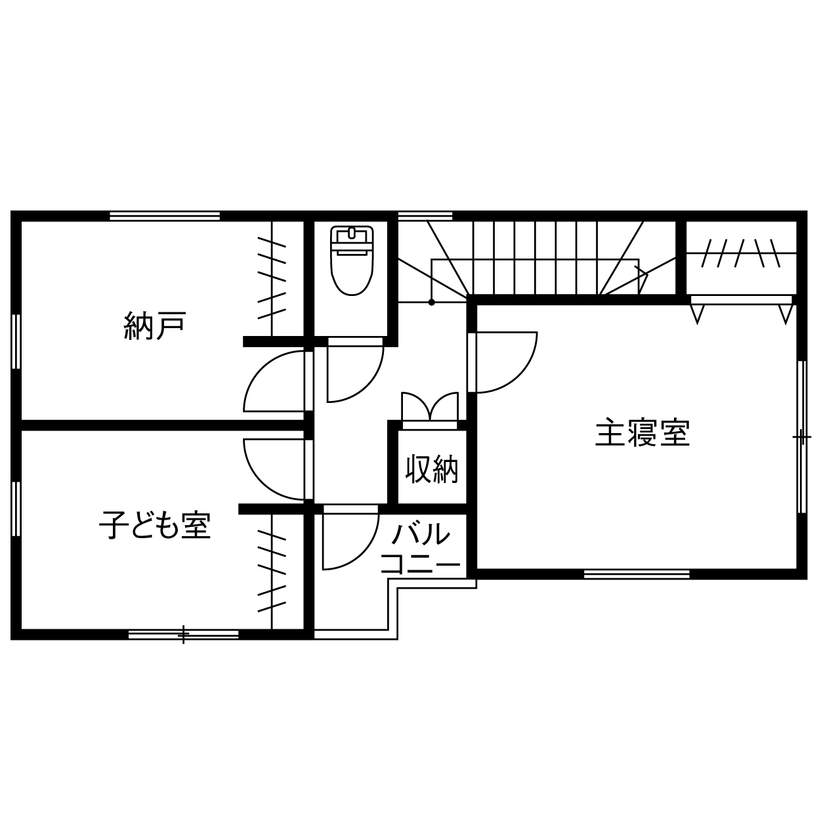 プロネット 【敷地17.1坪／延床30.6坪／2階リビング／間取図】周辺環境を活かし、光を楽しむプランが秀逸な狭小3階建ての間取り図（2LDK+納戸+WIC）3階