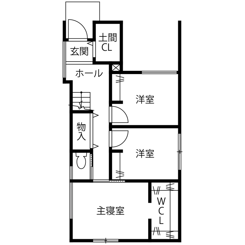 ハウスアップ 【京都府／敷地22.1坪】家事ラクを極めたカッコいい家。シンプルなデザインとスムーズな家事動線を両立の間取り図（3LDK+S+ロフト）1階