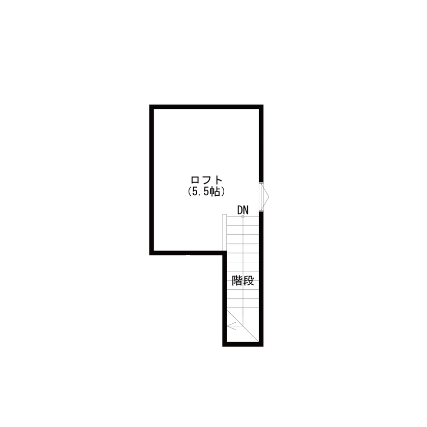 ハウスアップ 【京都市/中庭/20坪台】土地24坪で叶えた中庭のある家の間取り図（2LDK+ロフト）ロフト