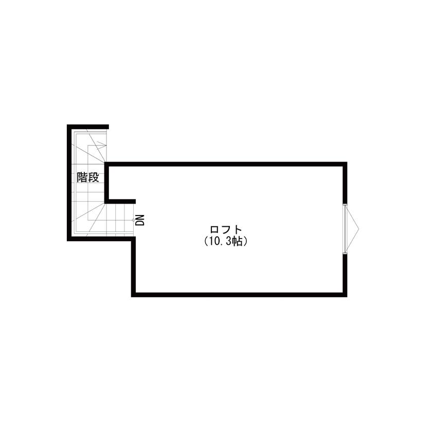 ハウスアップ 【京都市/34坪】お気に入りの木製キッチンが映える家の間取り図（2LDK+2書斎+ロフト）ロフト