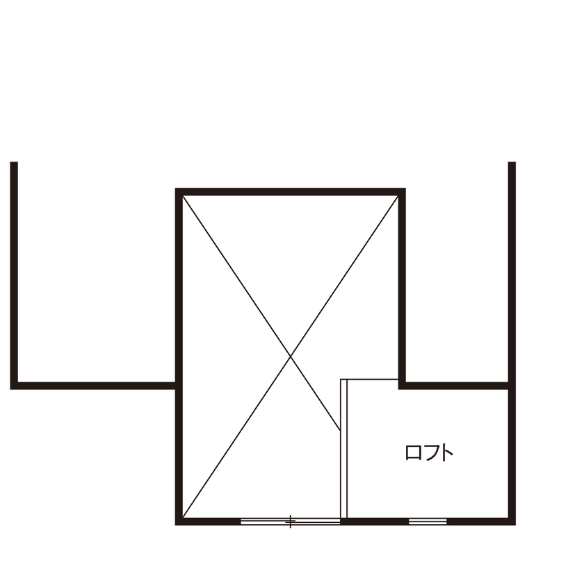 ワイケイホーム 【吹抜け2階リビング＋ロフト】約26坪の土地をフル活用/南側の採光がたっぷり届く明るい空間の間取り図（３LDK＋ロフト）屋根裏